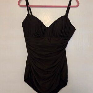 Miraclesuit Rialto one-piece swimwear chocolate brown swim Size 16‎